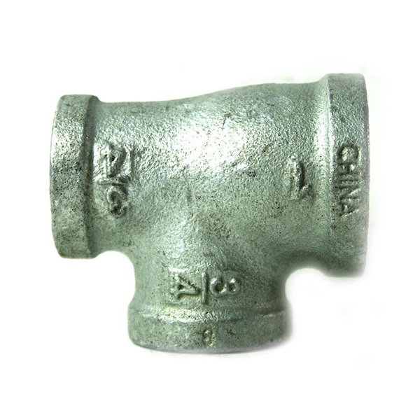 Thrifco Plumbing 1 Inch x 3/4 Inch x 3/4 Inch Galvanized Steel Reducer Tee 5217080 - main